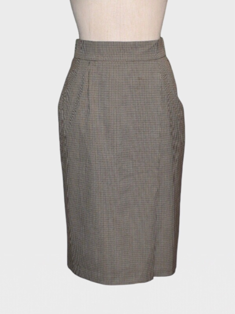 Uniqlo Micro Check High Waisted Pencil Skirt